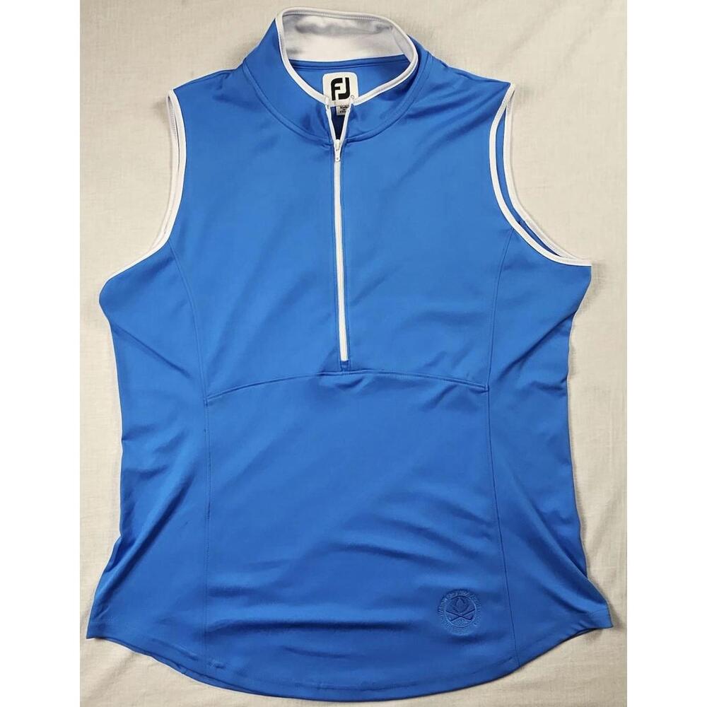 Footjoy Vest Womens Large 1/4 Zip‎ Blue Heather Golf Performance Stretch Pockets